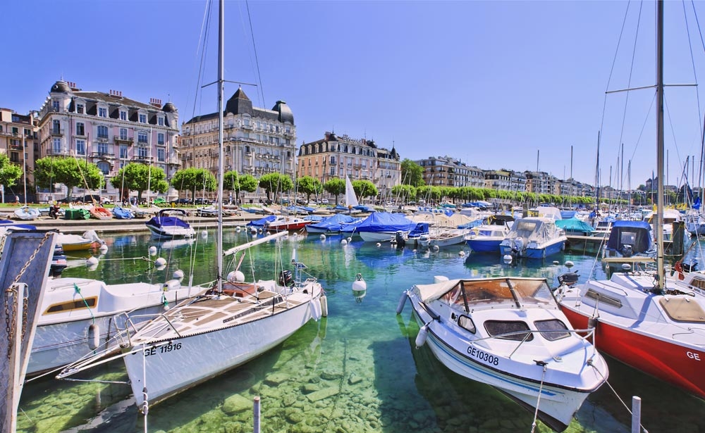 8. Geneva (Thụy Sĩ) Geneva kết nối rất tốt với các nước khác nhờ hệ thống sân bay của mình, thành phố có một mạng lưới giao thông công cộng tuyệt vời và mức độ ô nhiễm thấp. Ảnh: Shutterstock