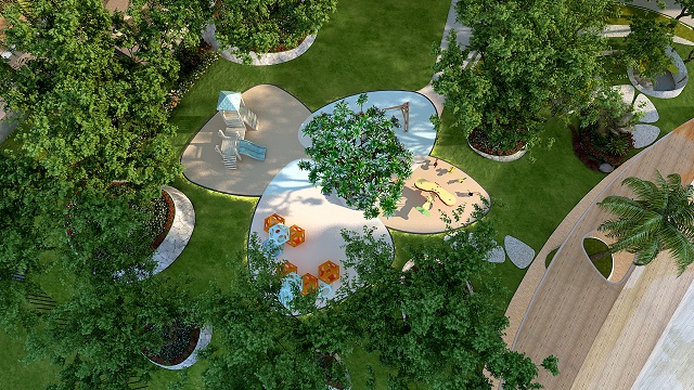 Mật độ phủ xanh lớn giúp cư dân hưởng trọn bầu không khí trong lành