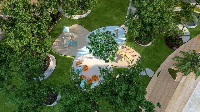 Mật độ phủ xanh lớn giúp cư dân hưởng trọn bầu không khí trong lành