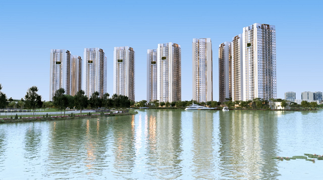 Dòng nước bao quanh uốn lượn hiền hòa không chỉ mang đến không khí trong lành mà còn mang lại nhiều tài lộc và may mắn cho gia chủ.