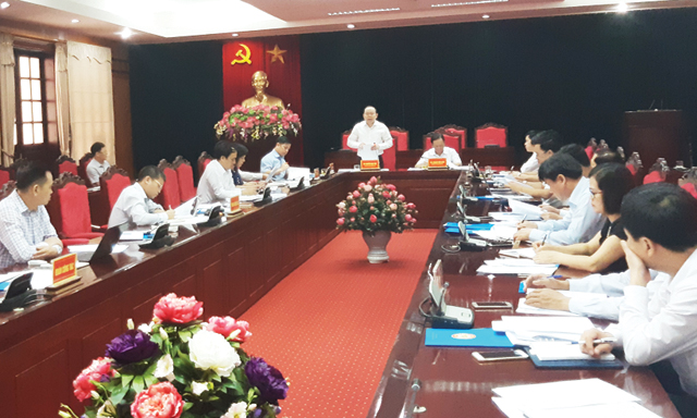 Chủ tịch Nguyễn Ngọc Bảo phát biểu trong buổi làm việc