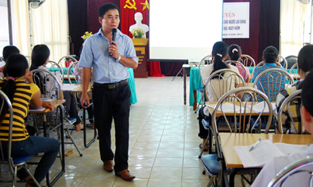 Một lớp tập huấn công tác ATVSLĐ của tỉnh