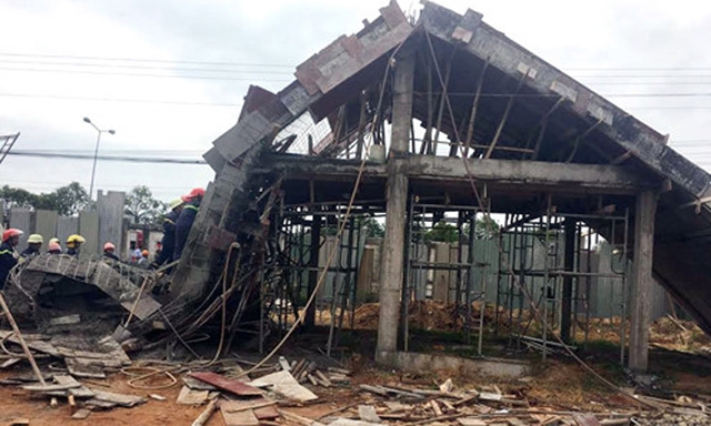 Hiện trường một vụ sập giàn giáo ở Vũng Tàu