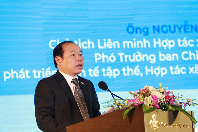 Chủ tịch Liên minh HTX Việt Nam Nguyễn Ngọc Bảo phát biểu tại Hội thảo
