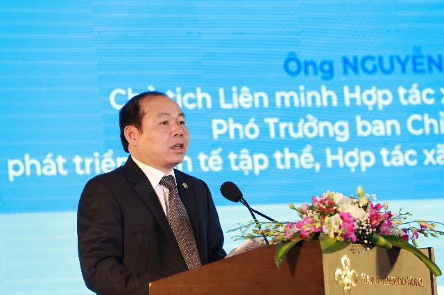 Chủ tịch Liên minh HTX Việt Nam Nguyễn Ngọc Bảo phát biểu tại Hội thảo