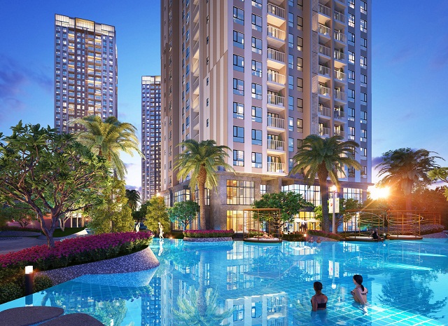 Một trong những điểm nhấn của dự án là hồ bơi vô cực được thiết kế ấn tượng