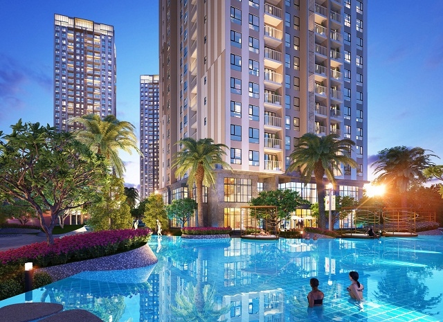 Một trong những điểm nhấn của dự án là hồ bơi vô cực được thiết kế ấn tượng