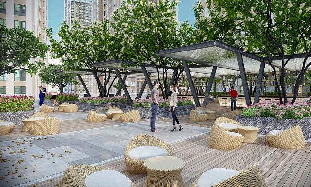 Gem Riverside có gần 70% tổng diện tích dành cho cảnh quan, công viên cây xanh và tiện ích nội khu