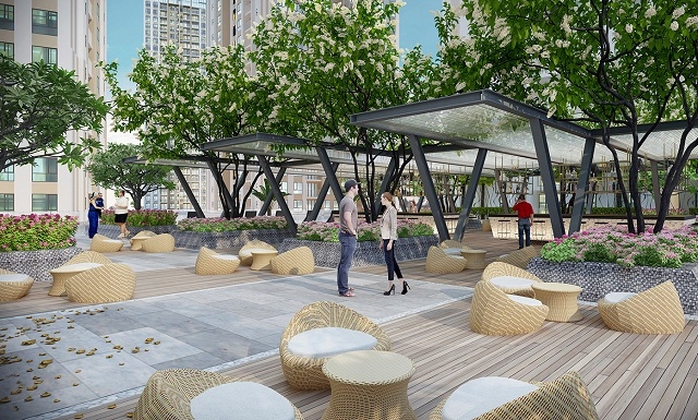 Gem Riverside có gần 70% tổng diện tích dành cho cảnh quan, công viên cây xanh và tiện ích nội khu