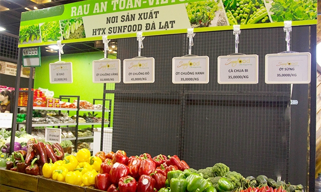 Một cửa hàng giới thiệu sản phẩm của HTX Sunfood Đà Lạt
