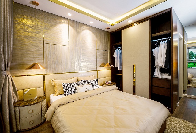 Phòng ngủ master của căn hộ có diện tích từ 94 – 95m2được bố trí sang trọng