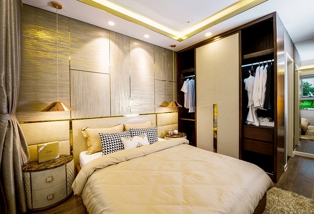 Phòng ngủ master của căn hộ có diện tích từ 94 – 95m2được bố trí sang trọng