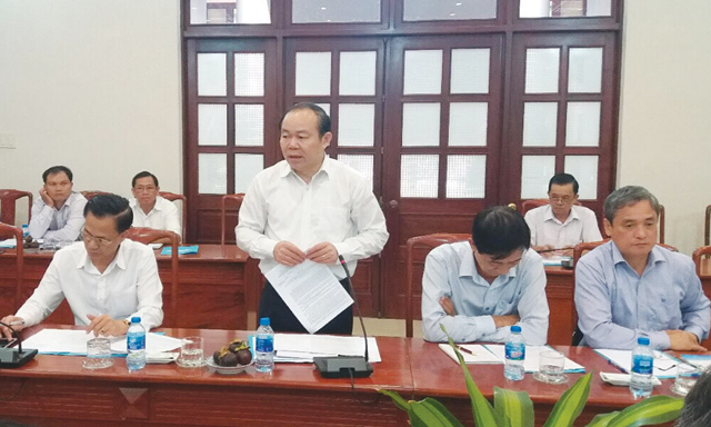 Chủ tịch Nguyễn Ngọc Bảo phát biểu tại buổi làm việc