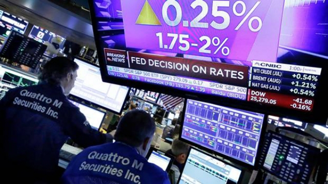 Ngày 13/6, FED quyết định nâng lãi suất lần thứ hai trong năm, với mức lãi suất cho vay tăng từ 1,75% - 2%