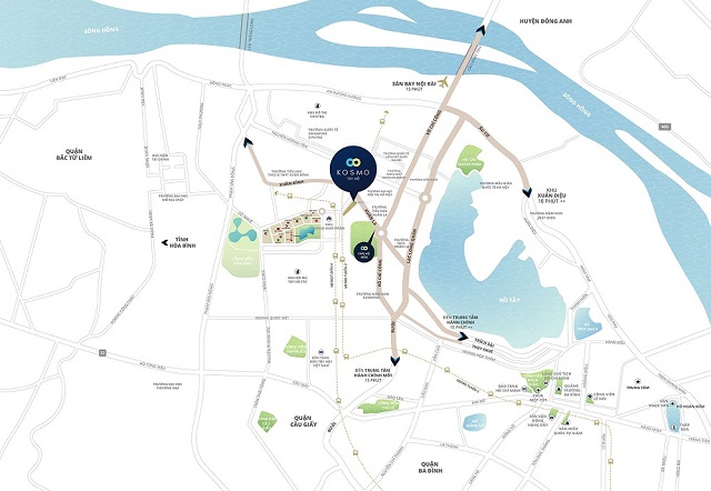 Kosmo Tây Hồ sở hữu vị trí chiến lược khu vực Tây Hồ Tây