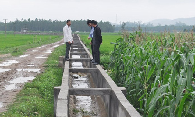 Hệ thống kênh mương bê tông nội đồng do HTX quản lý