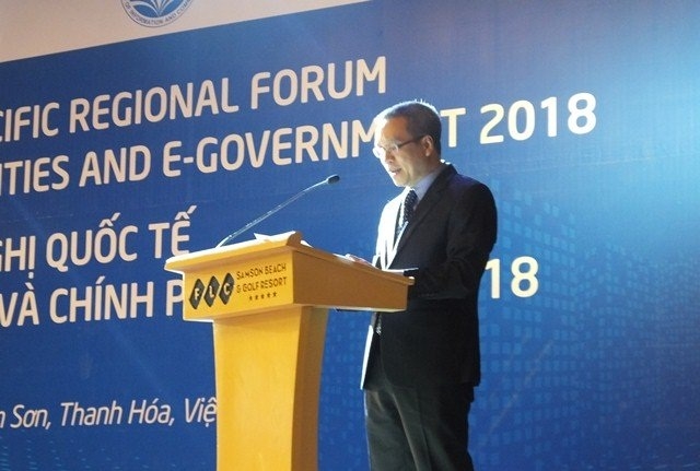 Thứ trưởng Bộ TT&TT Phan Tâm phát biểu khai mạc hội nghị. (Ảnh: Lê Dương)