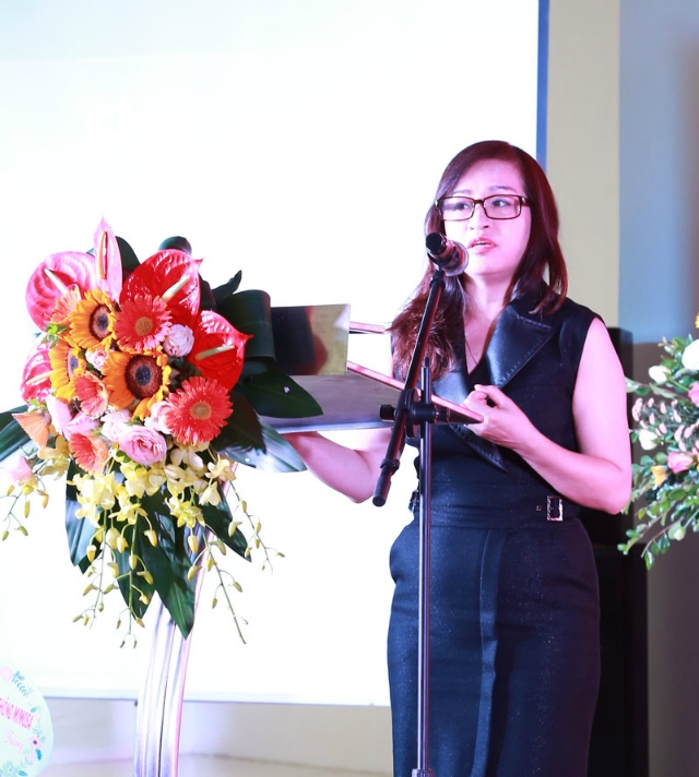 Bà Vũ My Lan - CEO Công ty Cổ phần Tập đoàn Giáo dục Egroup chia sẻ tại sự kiện