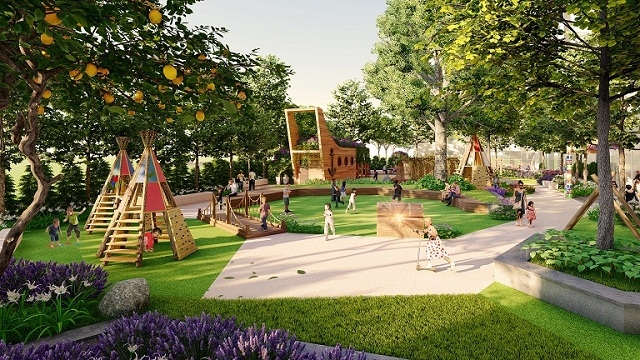 Anland Premium dành diện tích lớn cho cây xanh và sân chơi cho trẻ