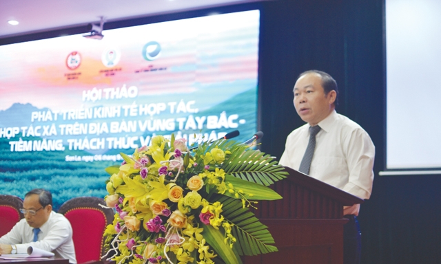 Chủ tịch Liên minh HTX Việt Nam Nguyễn Ngọc Bảo phát biểu