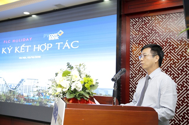 Ông Phạm Huy Tuyên – Phó Tổng giám đốc PVcomBank phát biểu tại lễ ký kết
