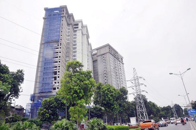 Tòa nhà hỗn hợp văn phòng, dịch vụ thương mại, khách sạn và căn hộ thương mại (Dự án Hanoi Aqua Central) tại 44 đường Yên Phụ, Ba Đình) chưa thực hiện đầy đủ nghĩa vụ tài chính về đất (Nguồn: Internet)