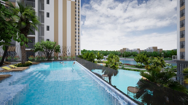 Phân khu Diamond Riverside tọa lạc tại vị trí mũi tàu, view 3 mặt sông là nơi đẹp nhất của toàn khu