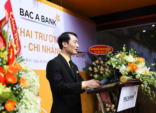 Ông Phan Quý Dương - Giám đốc BAC A BANK - Chi nhánh Thái Bình phát biểu