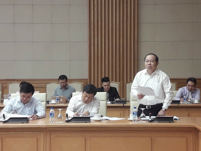 Chủ tịch Liên minh HTX Việt Nam Nguyễn Ngọc Bảo phát biểu tại cuộc họp ngày 6.11.2018. Ảnh Đình Long