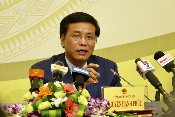 Tổng Thư ký Nguyễn Hạnh Phúc trả lời câu hỏi liên quan tới việc bỏ quy định xử lý tài sản bất minh