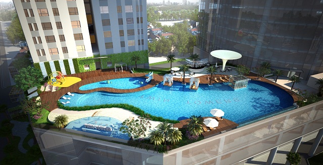 FLC Twin Towers nổi bật với hệ tiện ích vượt trội, đặc biệt là bể bơi trên cao