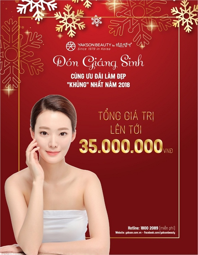 Chương trình khuyến mại lớn nhất tháng 12 thay cho lời cảm ơn và tri ân sâu sắc của Yakson Beauty tới tất cả các khách hàng đã luôn tin tưởng và đồng hành cùng Yakson trong thời gian qua