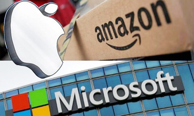 Amazon, Apple và Microsoft đua tranh vị trí số một về vốn hóa