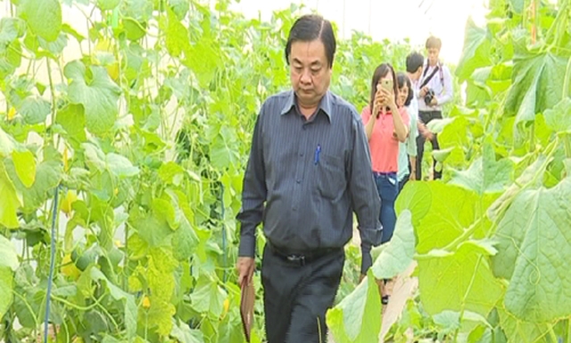 Bí thư Tỉnh ủy Đồng Tháp Lê Minh Hoan thăm khu nông nghiệp ứng dụng CNC thị trấn Thanh Bình, huyện Thanh Bình