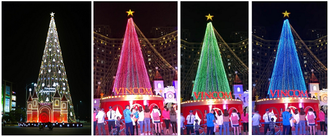 Vincom toàn quốc được thắp sáng lung linh với cây thông Noel khổng lồ