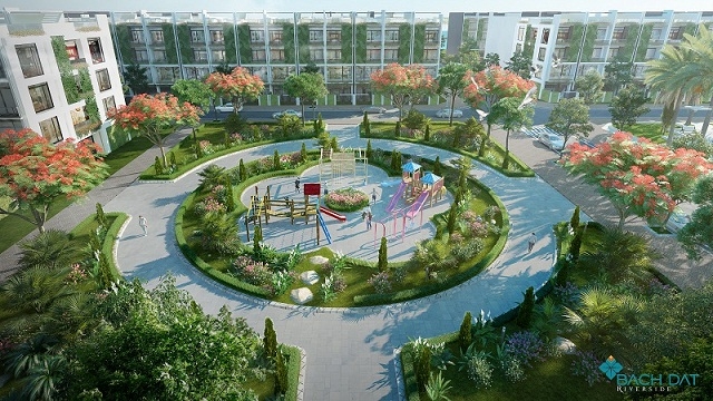 Cảnh quan xanh mát tại Bách Đạt Riverside