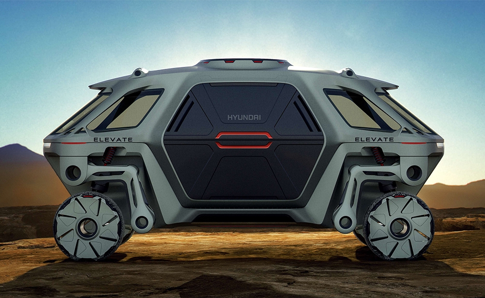 Hyundai trình làng xe địa hình có thể đứng lên Thương hiệu Hyundai đã giới thiệu khái niệm xe địa hình đứng lên có thể được sử dụng trong các thảm họa tự nhiên hoặc để hỗ trợ người khuyết tật. Đôi chân robot có thể thu vào cho phép chiếc xe bước qua chướng ngại vật và di chuyển trên mọi địa hình. Ví dụ như một chiếc xe địa hình bị kẹt trong tuyết có thể đứng lên và di chuyển bình thường, hay sẽ được dùng trong các chuyến thám hiểm hành tinh khác.
