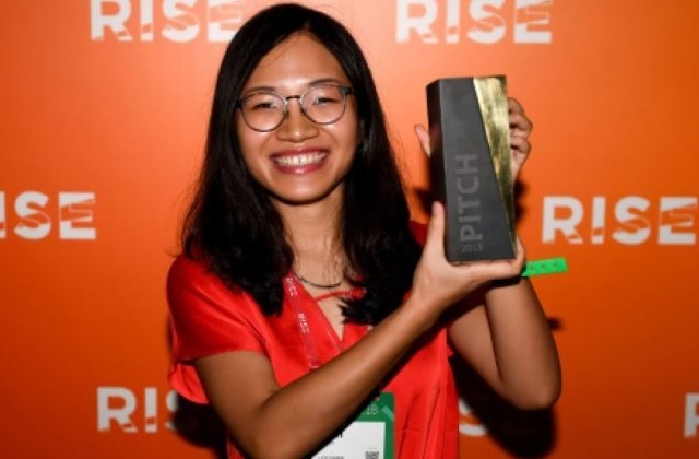 Linh Phạm, nhà sáng lập Logivan thuyết trình tại RISE 2018 (Ảnh: Internet)