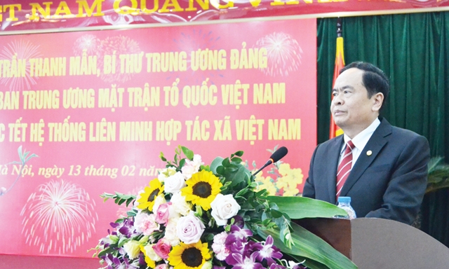 Chủ tịch Ủy ban MTTQ Việt Nam Trần Thanh Mẫn phát biểu tại buổi làm việc