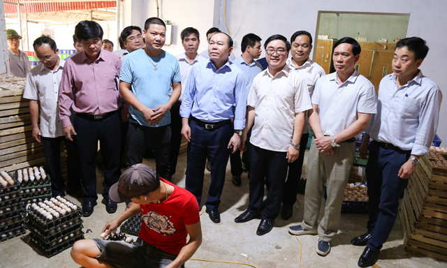 Đoàn công tác tham quan lò ấp trứng Lạc Thuỷ