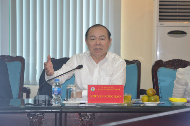 Chủ tịch Nguyễn Ngọc Bảo phát biểu tại buổi làm việc