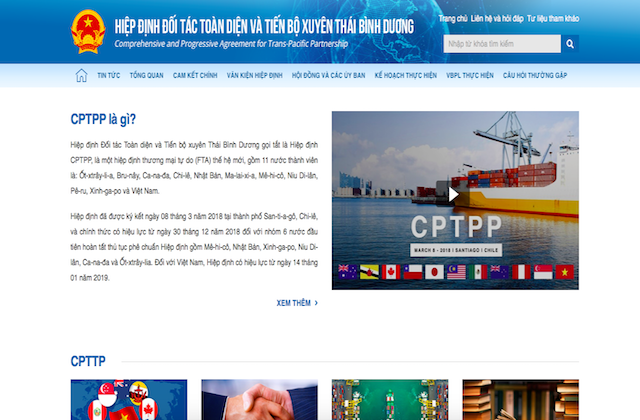 Chuyên trang thông tin điện tử về Hiệp định CPTPP