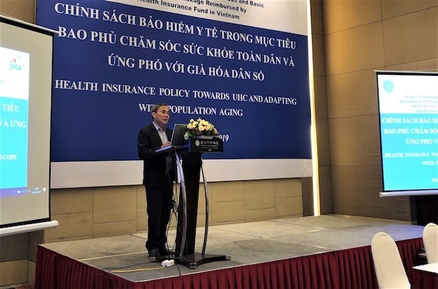 Ông Phạm Lương Sơn, Phó Tổng giám đốc Cơ quan Bảo hiểm xã hội Việt Nam phát biểu khai mạc Hội thảo