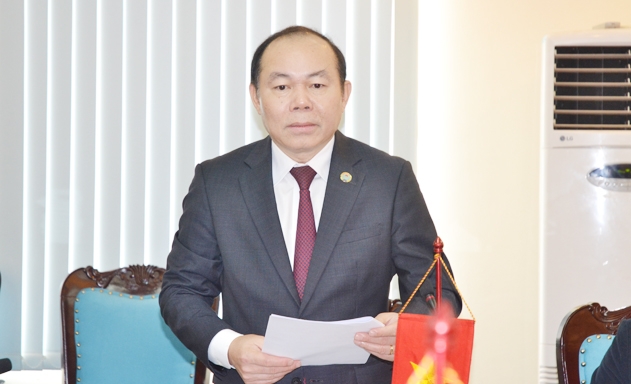 Chủ tịch Liên minh HTX Việt Nam phát biểu tại buổi làm việc