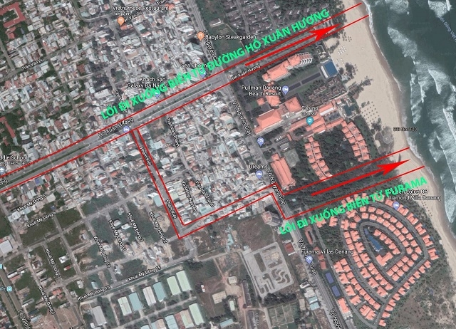 Quy hoạch lối xuống biển giữa khách sạn Furama và Ariyana