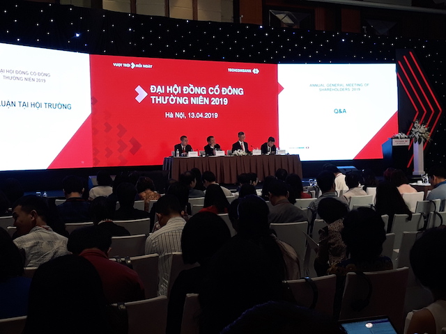 Đại hội cổ đông thường niên 2019 của Ngân hàng Techcombank được tổ chức sáng ngày 13.4