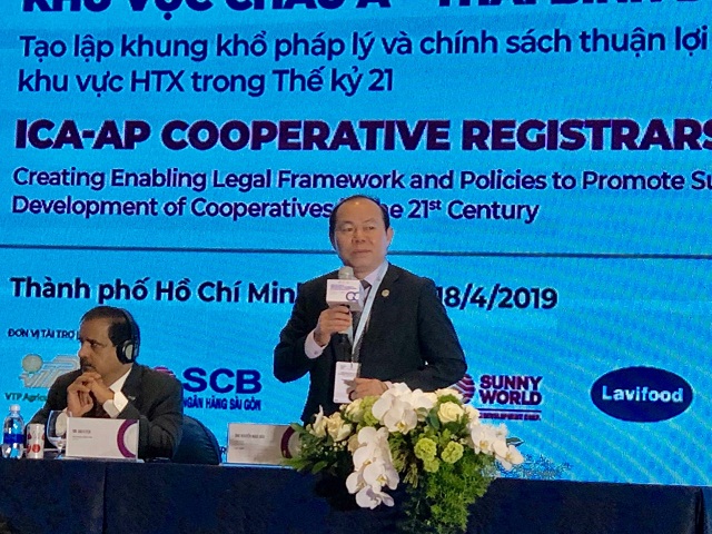 Chủ tịch Liên minh HTX Việt Nam Nguyễn Ngọc Bảo phát biểu tại Diễn đàn