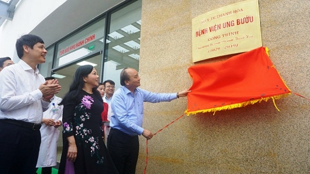 Thủ tướng Nguyễn Xuân Phúc tại lễ khánh thành hệ thống hạ tầng về y tế nhân dịp kỷ niệm 990 năm danh xưng Thanh Hoá ngày 8/5/2019