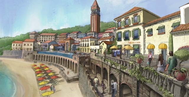 Khu Central Village với những mảng tường cổ đầy nghệ thuật (Ảnh phối cảnh)