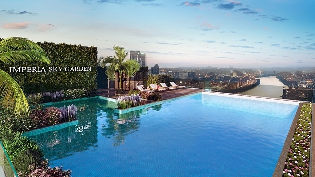Bể bơi vô cực tại Imperia Sky Garden sẽ mang tới cho các cư dân những kỳ nghỉ hè đúng nghĩa ngay tại căn hộ của mình